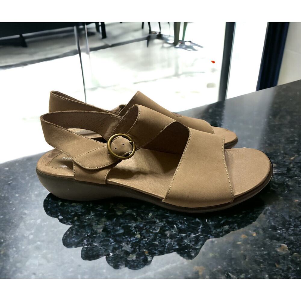 Naturalizer Womens Open Toe Dressy Suede Brown Sandals w/Buckles Shoes Size 12M‎